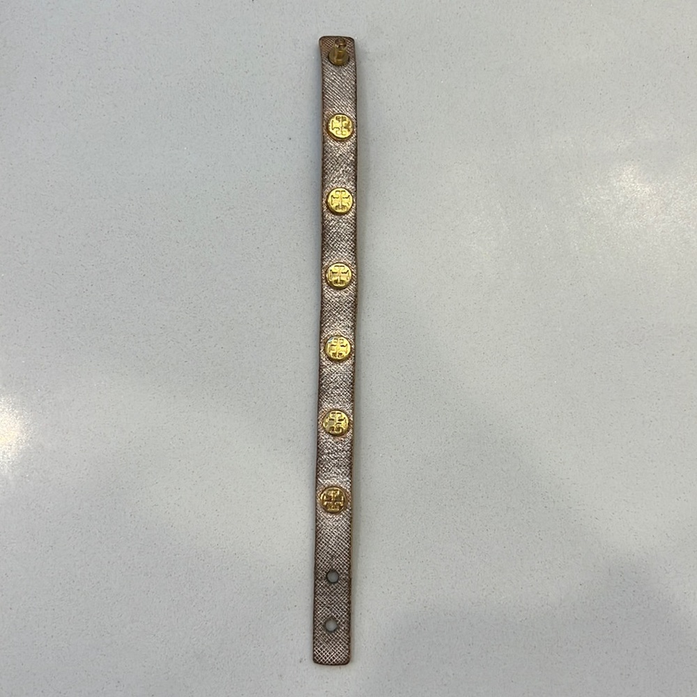Tory Burch rose gold leather bracelet